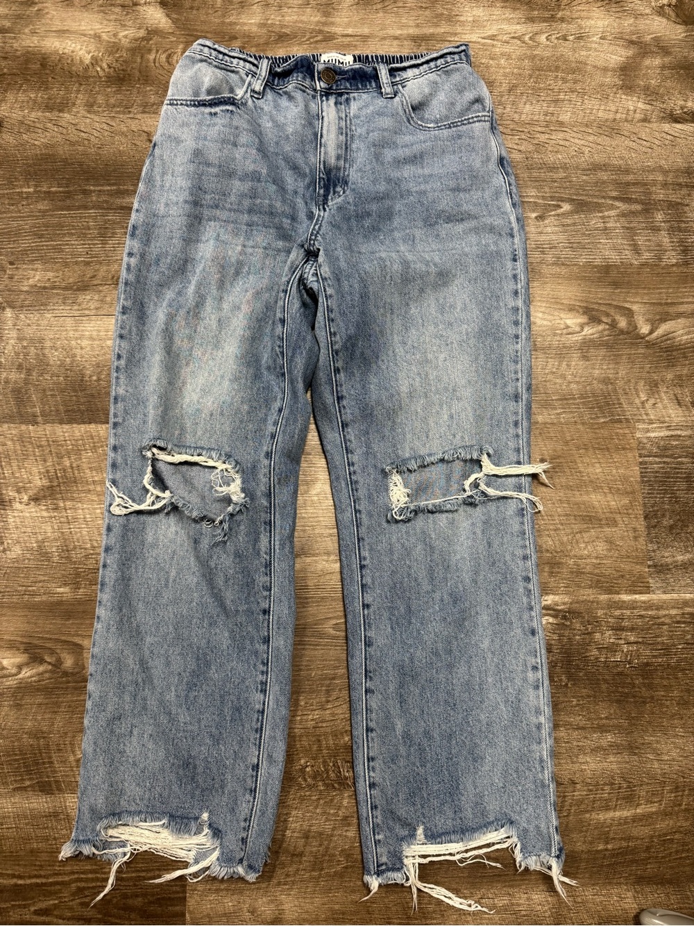 Show Me Your Mumu Elastic Waist Band Jeans Raw Hem Size 26